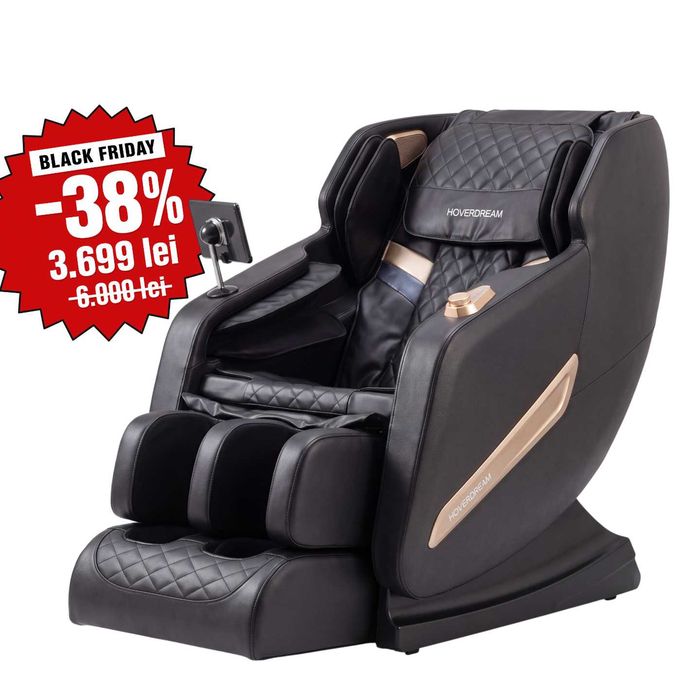 Fotoliu de masaj Platinum NOU | BLACK FRIDAY -38% | Full Body, 0 Gravity, încălzire, vibrație, compresie | Livrare în toată România, plata la livrare
