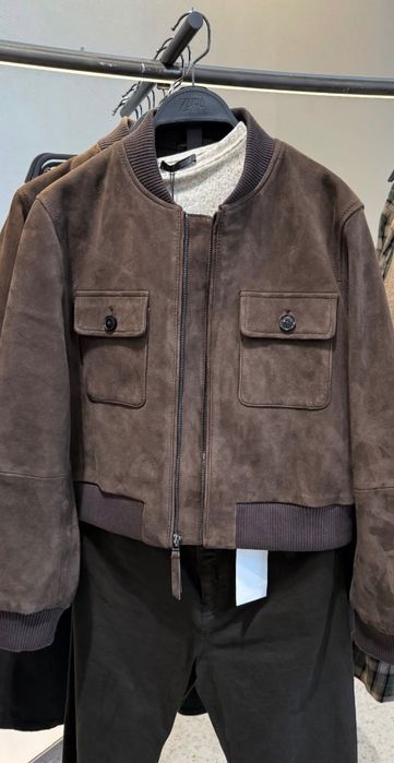 Яке от естествен велур кафяво Zara