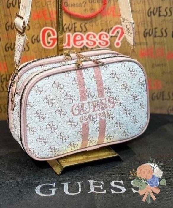 Geanta crossbody Guess, curea detasabila umăr, saculet, etichetă