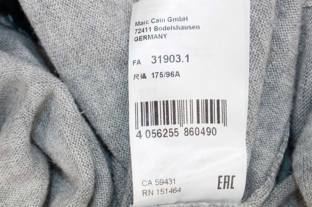 Marc Cain Sport оригинален дамски пуловер сив вълнен N5 L-XL