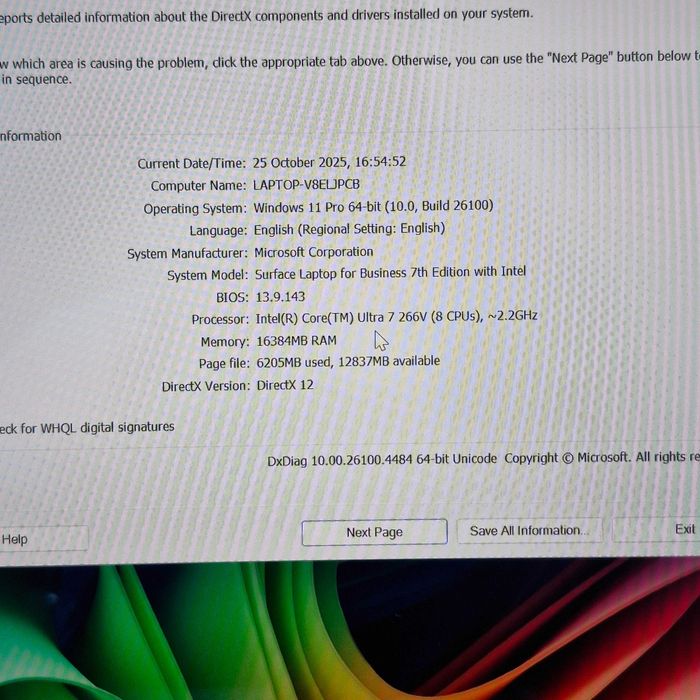 Laptop Microsoft Surface 7 TouchScreen Ultra 7 266V 16GB 256GB