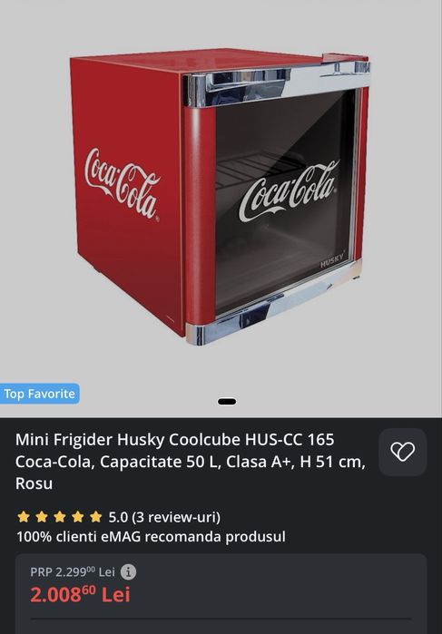 Vand minifrigider/ lada/ vitrina Coca Cola