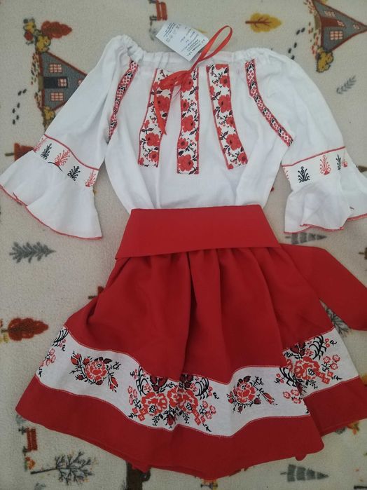 Costum popular /etno pentru fetițe 5-6, 6-7, 8-9, 9-10 ani