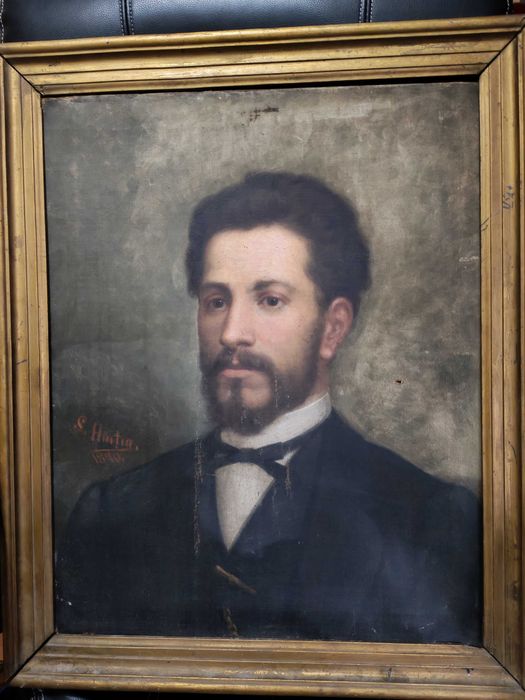 Tablou SAVA HENȚIA (Hinția) 1870 – Portret Nicolae G, semnat