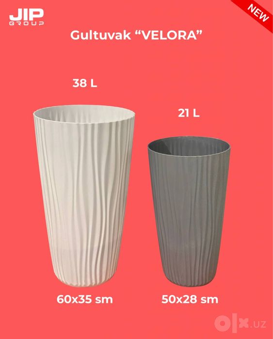 Gullar uchun 38l va 21l lik gul tuvaklar