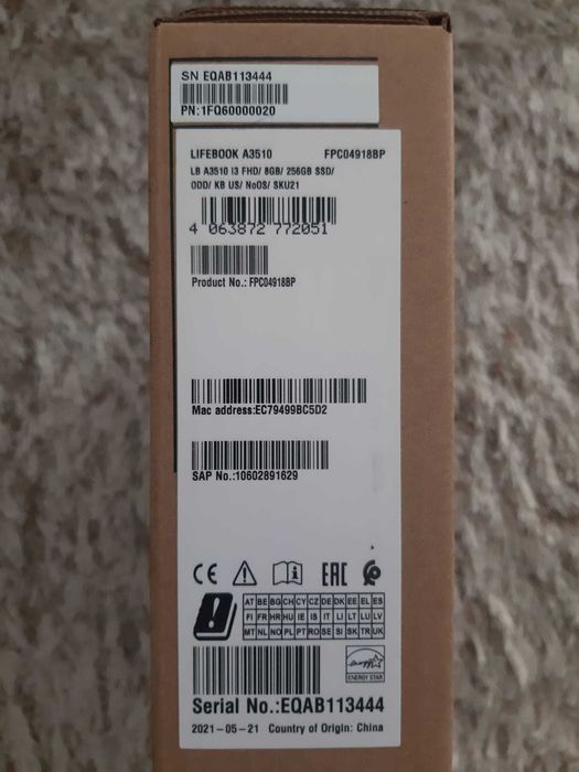 Laptop Fujitsu Lifebook A3510 nou