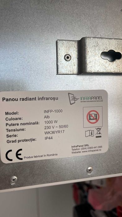 Panou radiant infrarosu 1000W + termostat, 60x120 cm, incalzeste 15 m2, stare excelenta (am 2 buc)