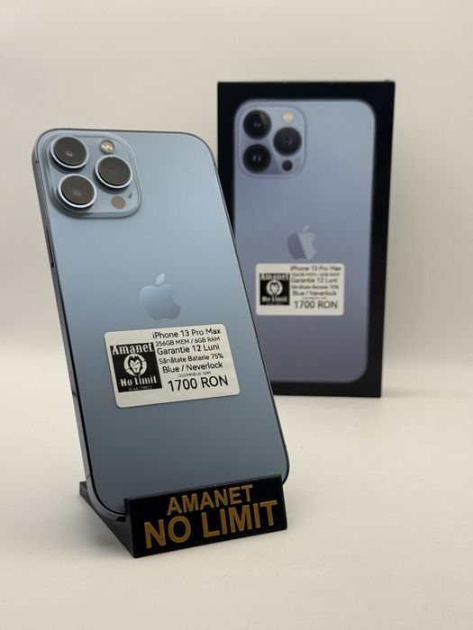 iPhone 13 Pro Max 256GB Blue Garantie 12 Luni ,AMANET NO LIMIT