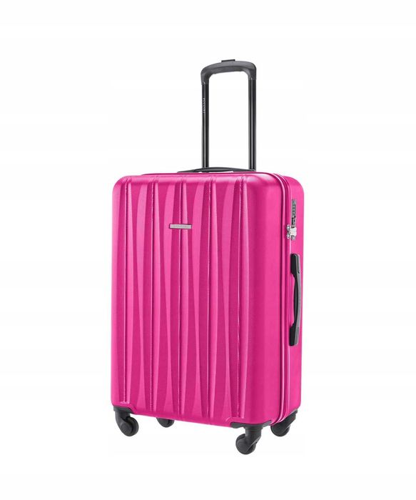 Troler mediu roz PUCCINI, ABS, 66.5x45x26cm, 62 l, cu 4 roti 360°