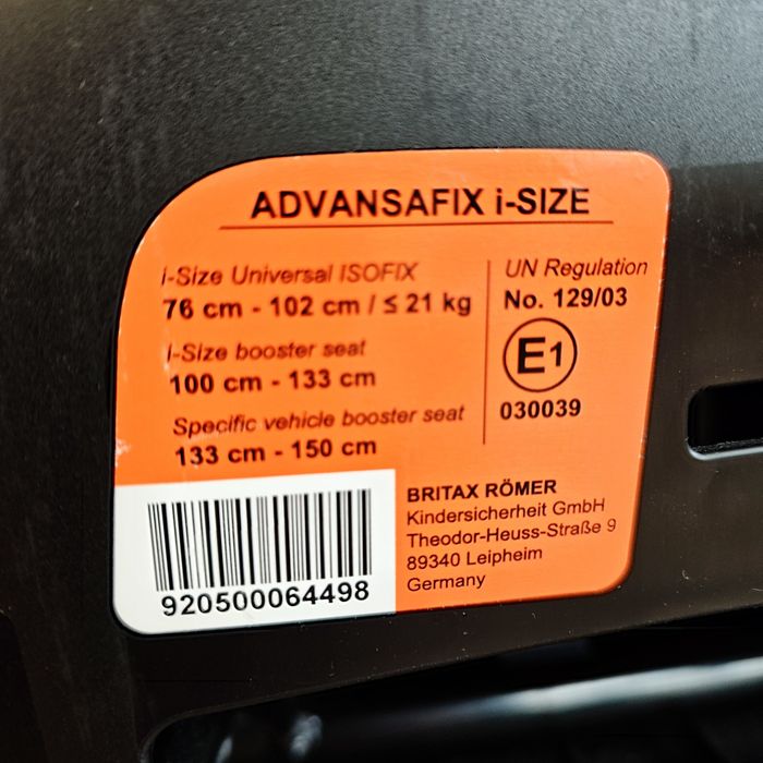 Детско сточе за автомобил / Britax Romer / ISOFIX