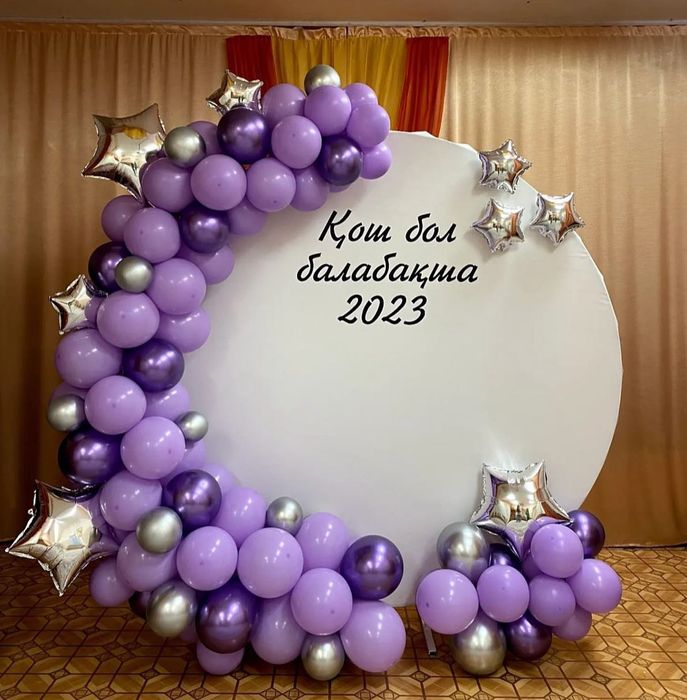 Фотозона оформление шарами баннер