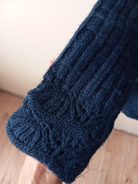 Плетена рокля тъмно синя