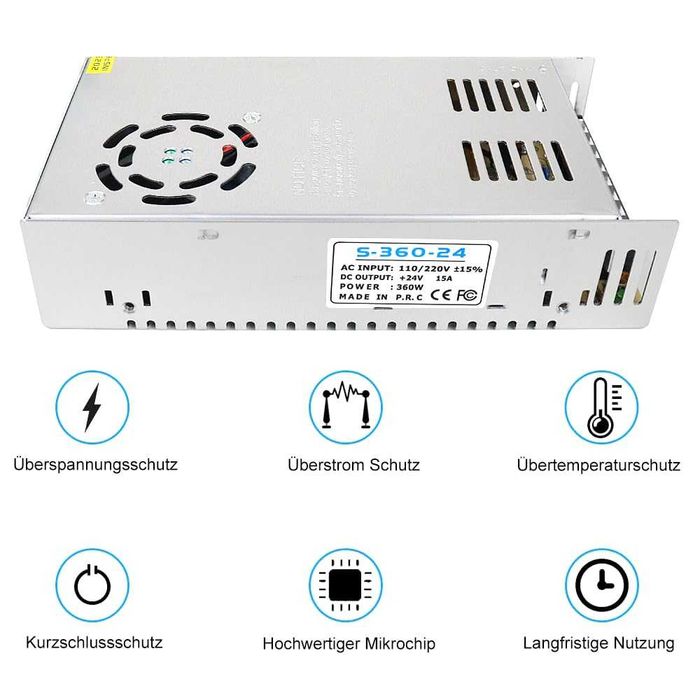Захранващ блок inShareplus 24 V 15 A 360 W