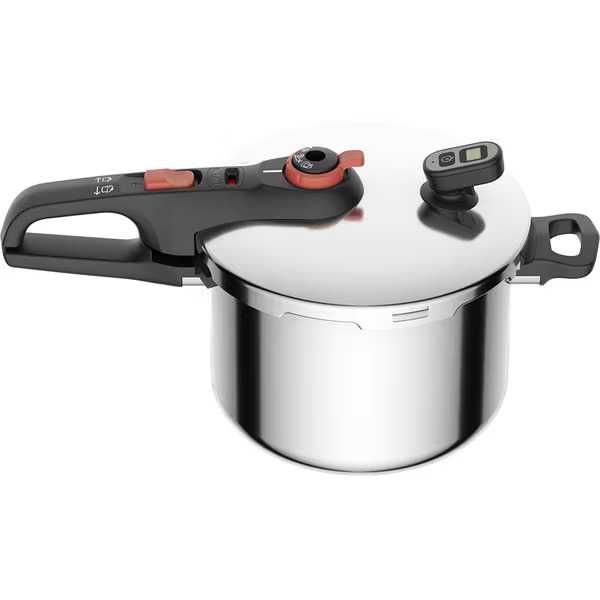Oala sub presiune Tefal 6l, inox argintie cronometru sigilata in cutie
