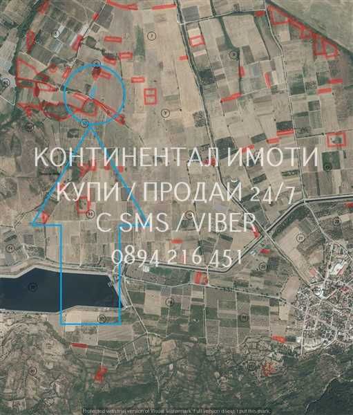 код 62937. Нива 1300м2, на около километър северно от яз. Устина.