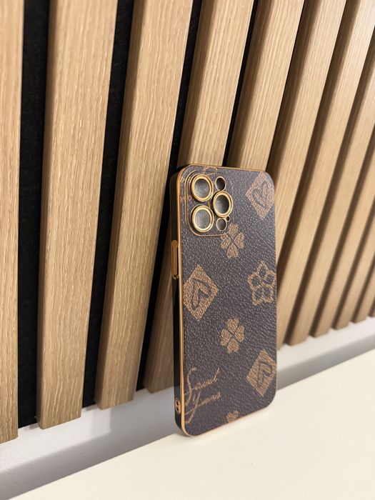 Husa carcasa iPhone 12 Pro Max de lux auriu maro - noua