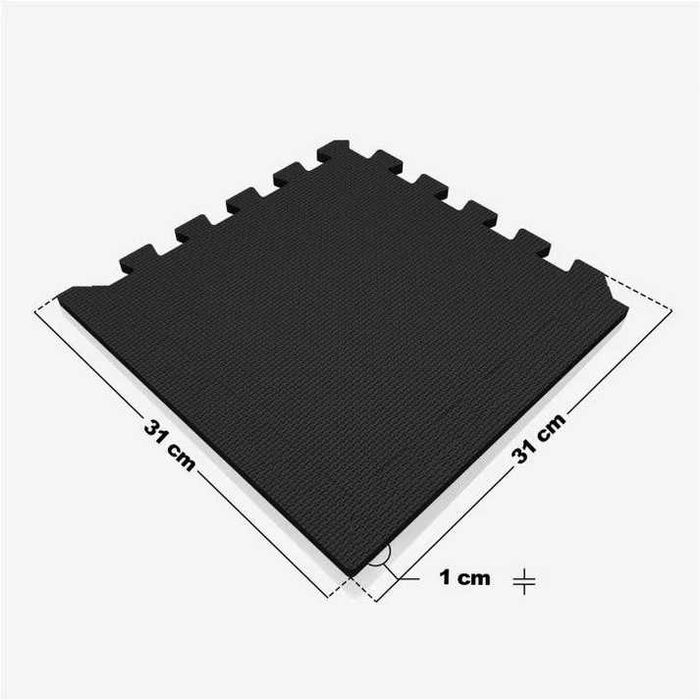 Set de covorașe de protecție pentru podea 30x30 cm, negru