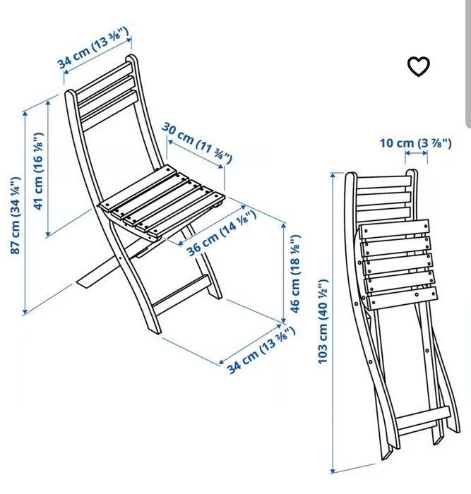 Scaune + masa balcon/ terasa, Ikea