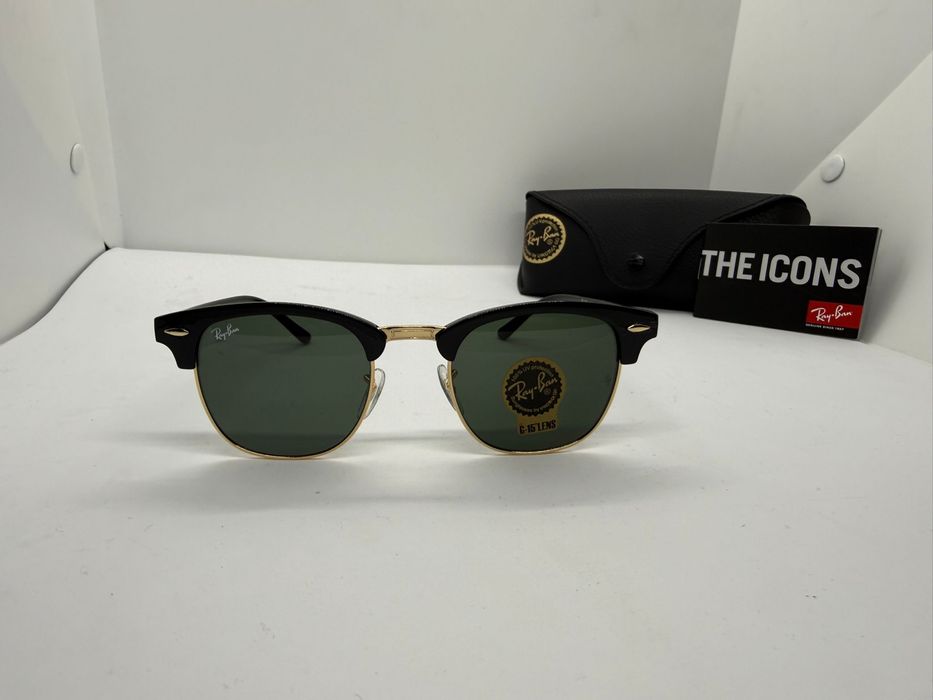 Vând ochelari de soare Ray-Ban RB3016 Clubmaster, culoare black & gold, noi, nepurtați.