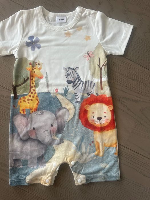 Бебешки летен гащеризон 0/3 месеца с картинка-момче