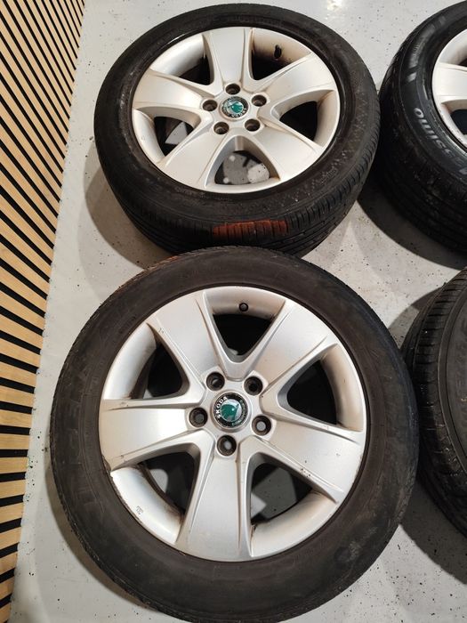 Set jante aliaj Skoda R16 Audi vw Seat 5X112 anvelope vara