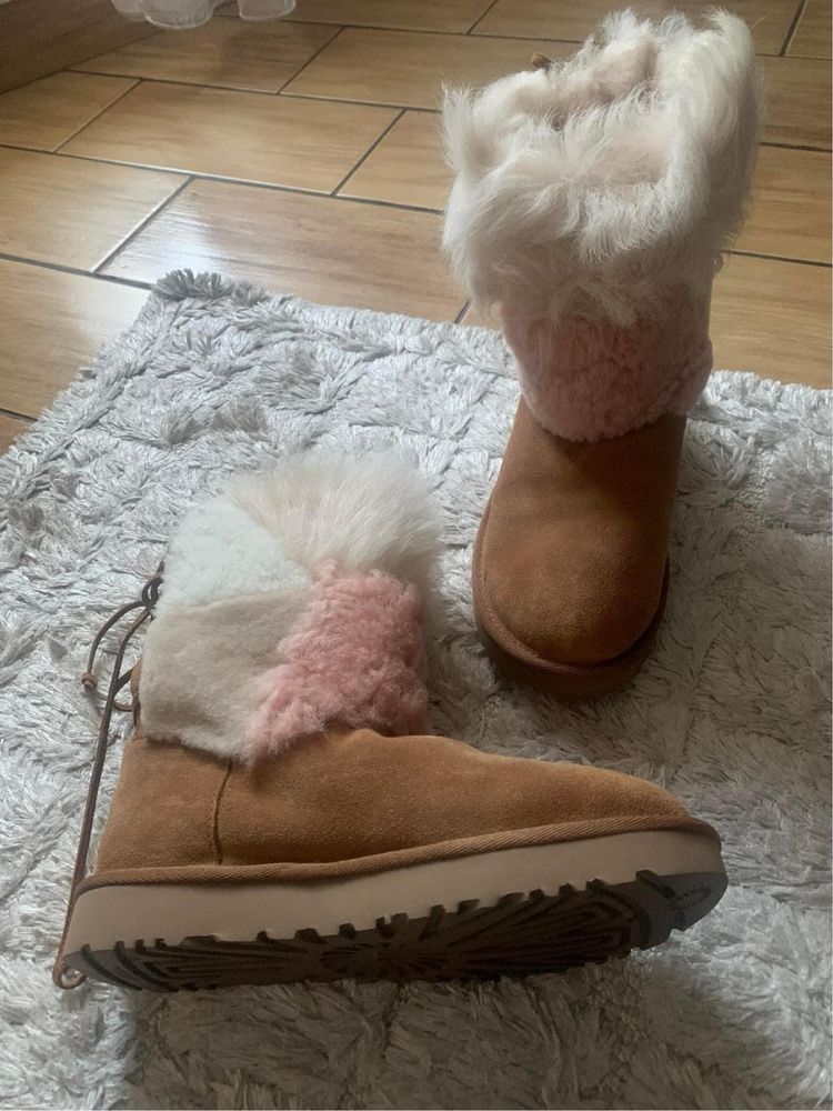 Classic short patchwork fluff boot best sale