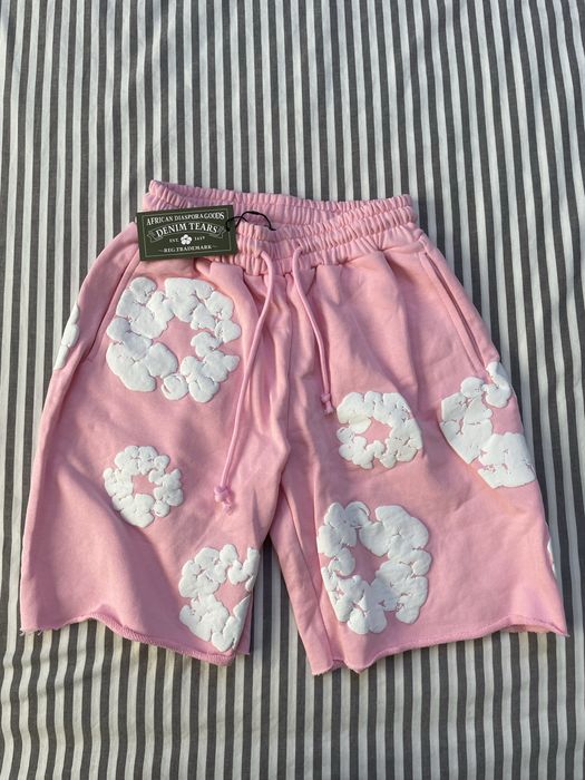 Pantaloni scurti denim tears roz marimea S, noi