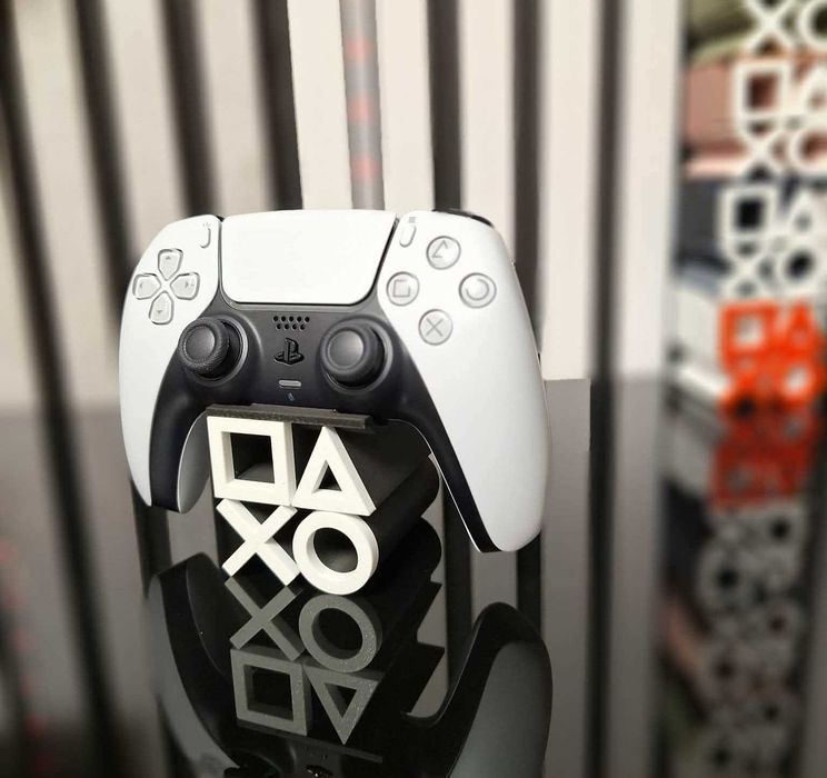 Suport controller PlayStation – stand gaming  (negru mat+alb)