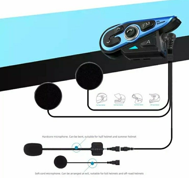 Intercom R15 interphon bluetooth casca moto ATV sistem comunicare walk