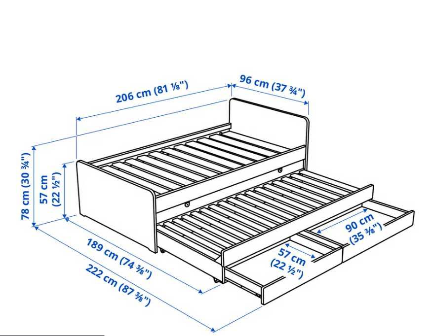 Cadru pat Ikea SLAKT alb cu saltea ikea