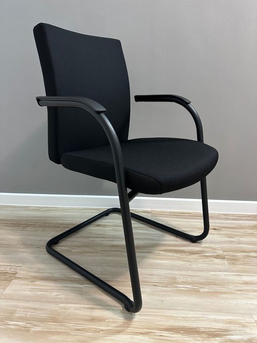 6 x scaun cu brate negru sala conferinta birou receptie vizitatori