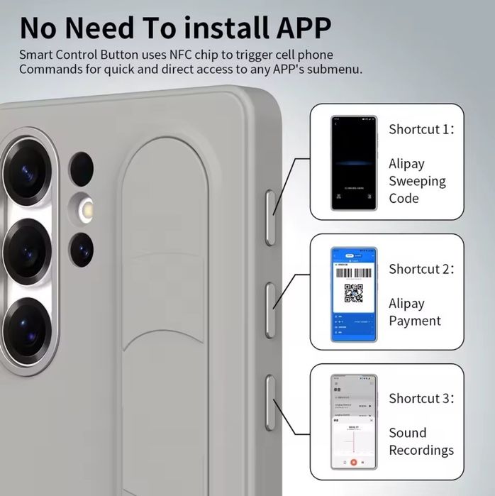 NFC калъф за samsung galaxy s24 ultra. 6 бутона