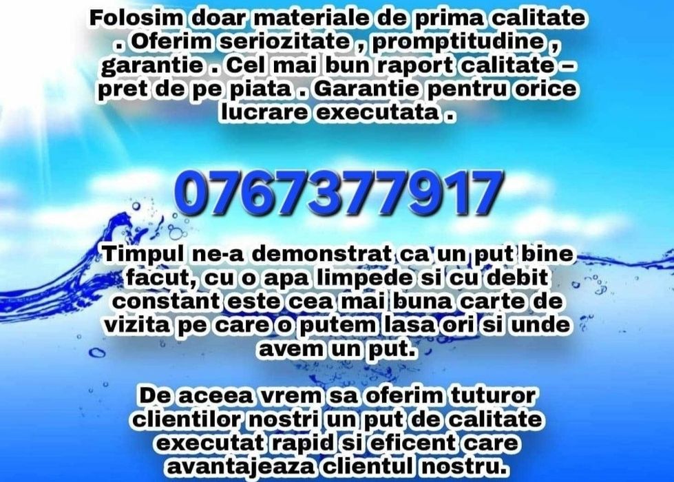 Mentenanță fântâni și puturi