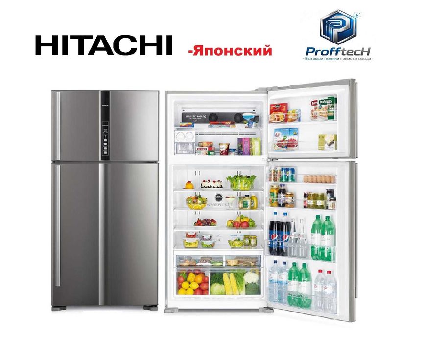 Холодильник двухкамерный HITACHI сенсорной двери, энергоэффективно