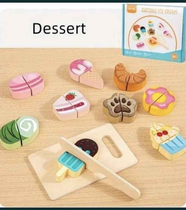 дървена стойка с десерт,дървена мозайка