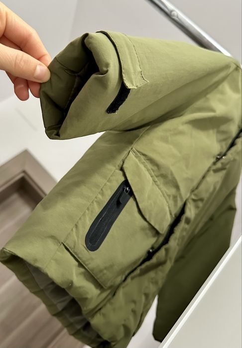 Jachetă parka ușoară, matlasată, Zara, mărimea 92, verde kaki