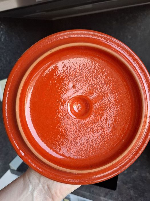 Винтажен Глинен Съд (Котлон) "Feuerfest" от ZELLER KERAMIK - ИЗЦЯЛО НО