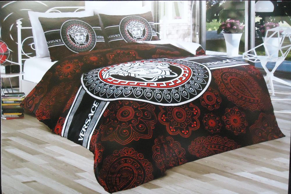 Set lenjerie lux pat dublu matrimonial 6 piese bumbac satinat Home