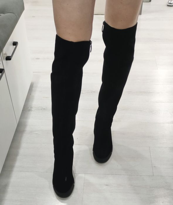 Ботфорты замшевые