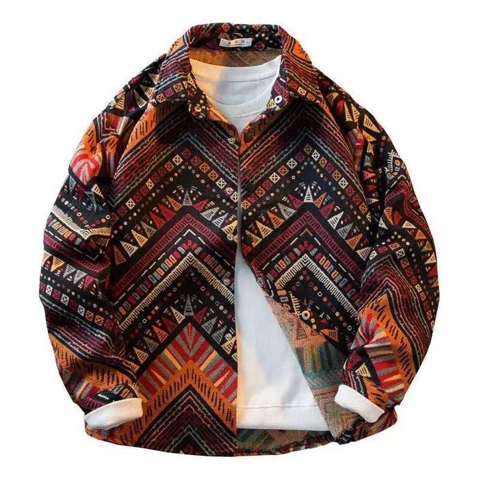 Рубашка с узором длинный рукав