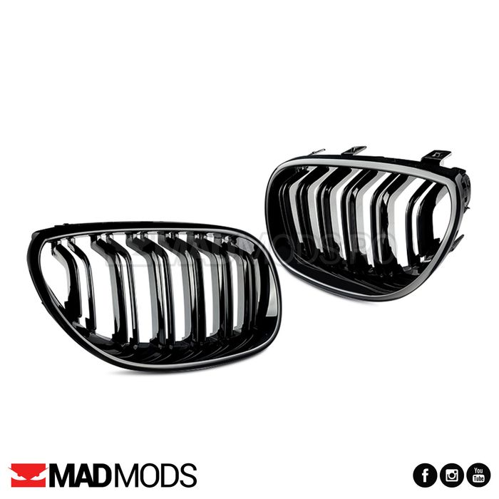 Set grile duble M BMW Seria 5 E60 E61 M5 2003-2010, Negru Lucios