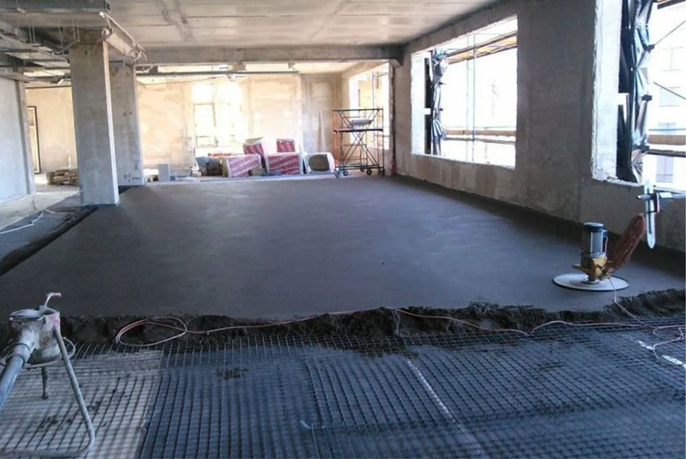 Стяжка полусухая, стяжка аппаратом