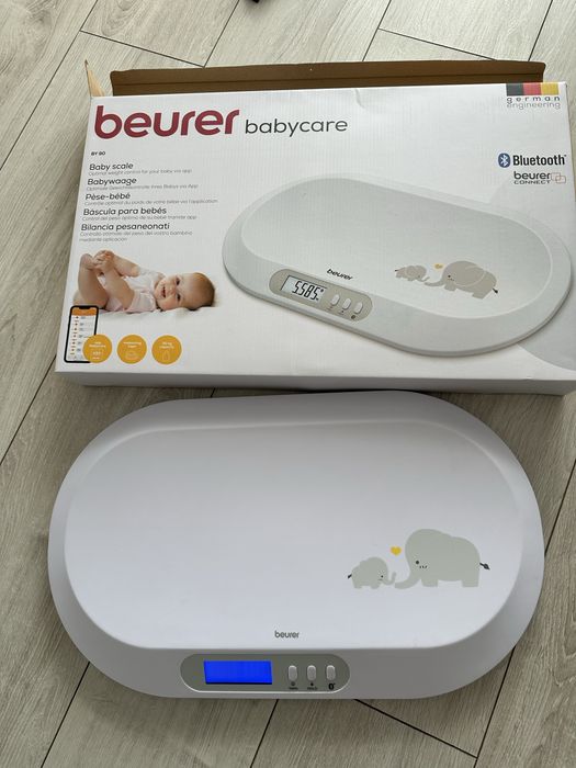Cantar electronic pentru copii, Beurer, BY 90, Smart, LCD, Bluetooth, 20 kg, Alb