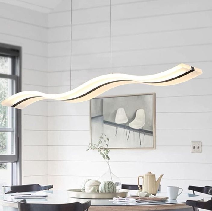 Дизайнерска лампа LED вълна 98 см висяща лампа с дистанционно