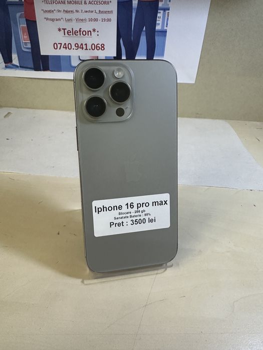 Iphone 16 pro max  / 99% baterie / 256 gb / Garantie