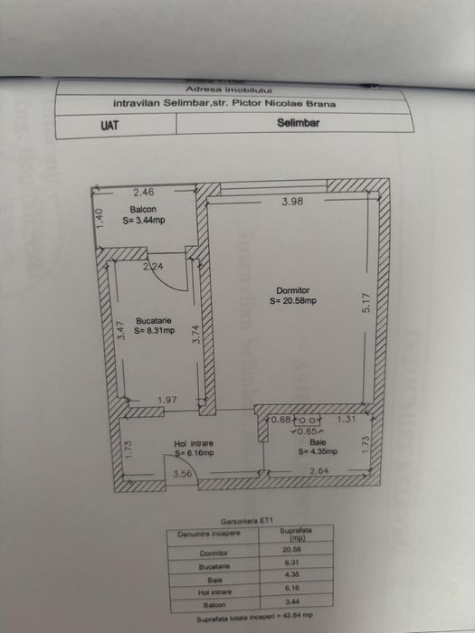 Studio premium 42,84 mp | Etaj 1 | Complet mobilat și utilat | Parcare cu CF | Șelimbăr