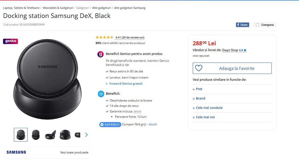 Accesorii Samsung Note 9 (cutie/DEX/folie Alien Surface/huse/baterii)