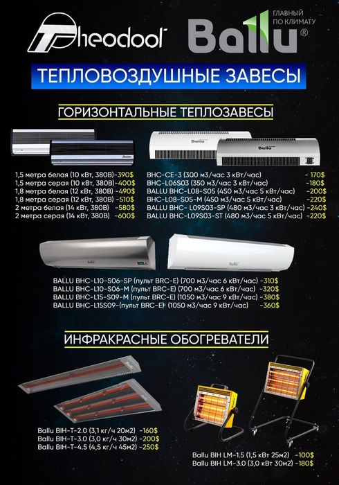 Тепловая завеса в продаже