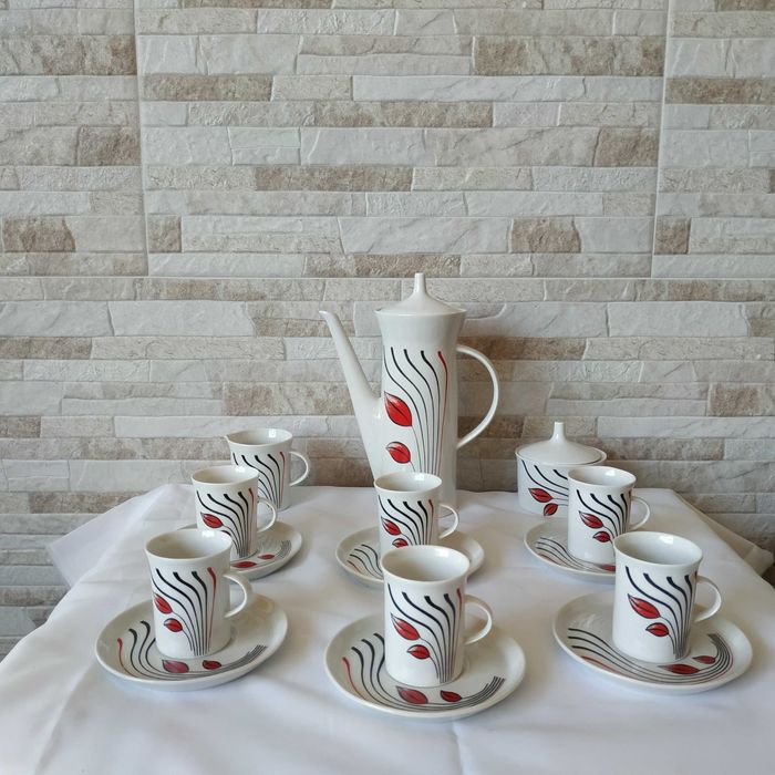 Чисто нов сервиз за кафе - 17 части  - Фаб. Дянко Стефанов (ДИАМАНТ)