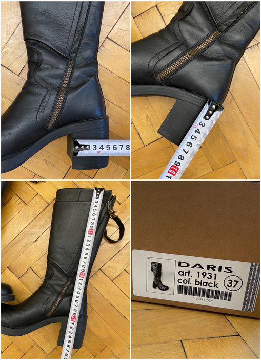 Високи Дамски ботуши естествена кожа Daris на ток 37 номер